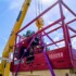 京都府の物流倉庫で業務用エアコン工事｜高所作業車を使用した施工